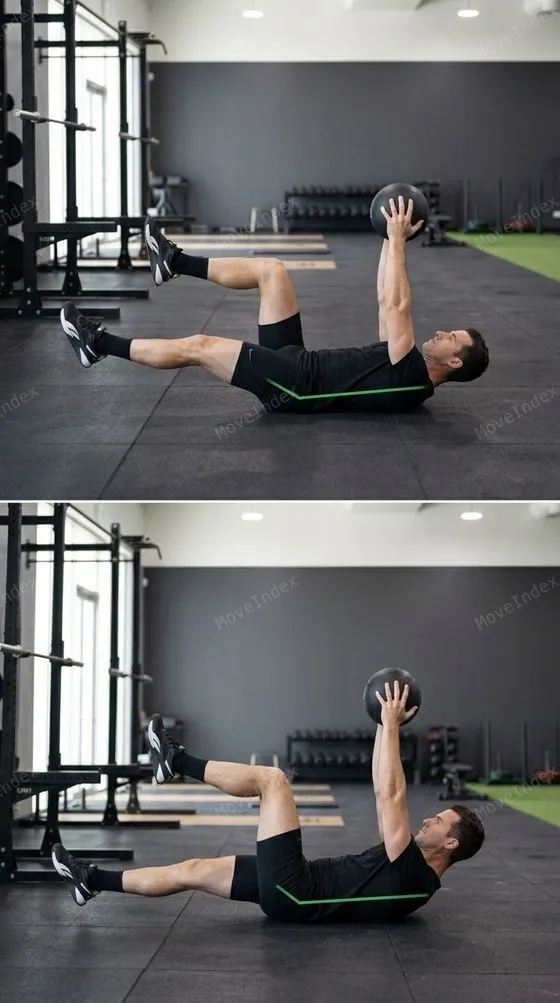 Dead Bug, male athlete, 2 sequential frames