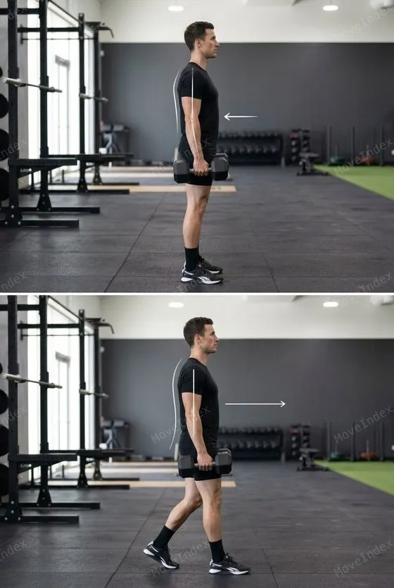 Farmer Carry, male athlete, 2 sequential frames