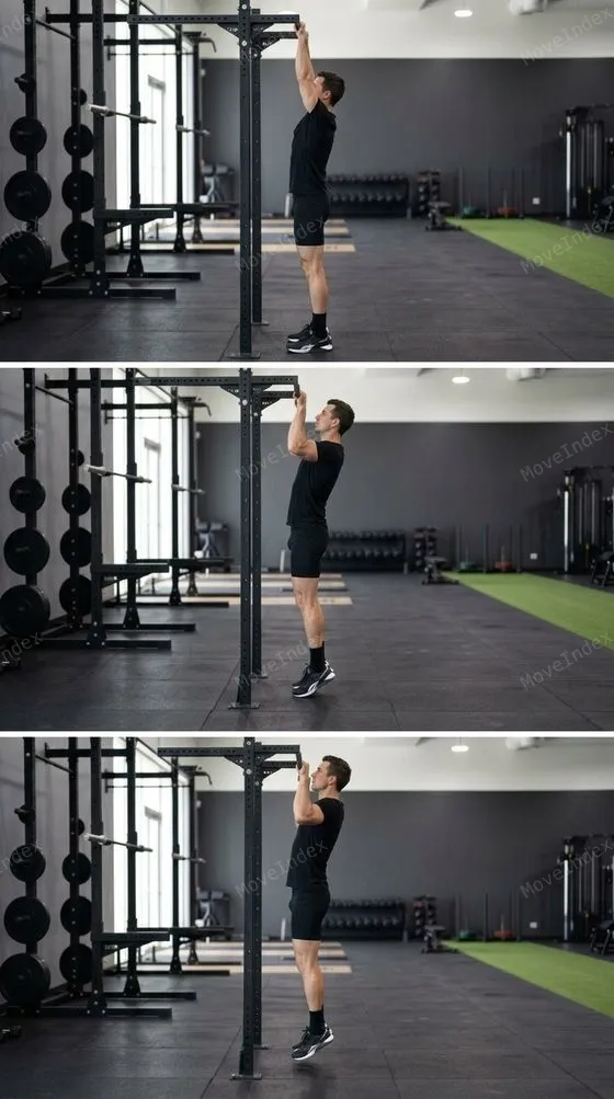 Pull-Up, male athlete, 3 sequential frames