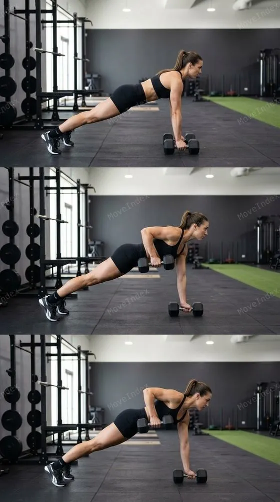 Renegade Row, female athlete, 3 sequential frames