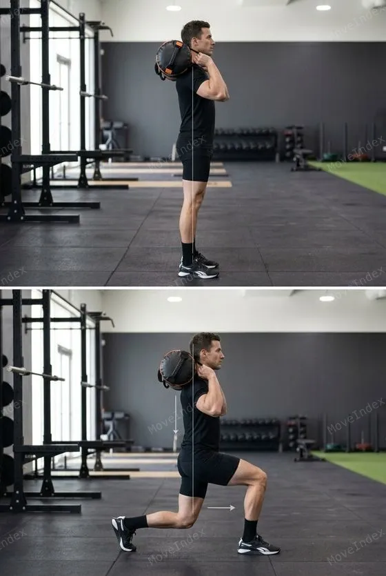 Sandbag Carry, male athlete, 3 sequential frames